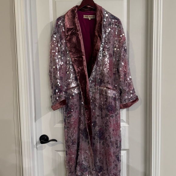 Free People Kealey Kimono Sequin in Pink Combo - Picture 5 of 16